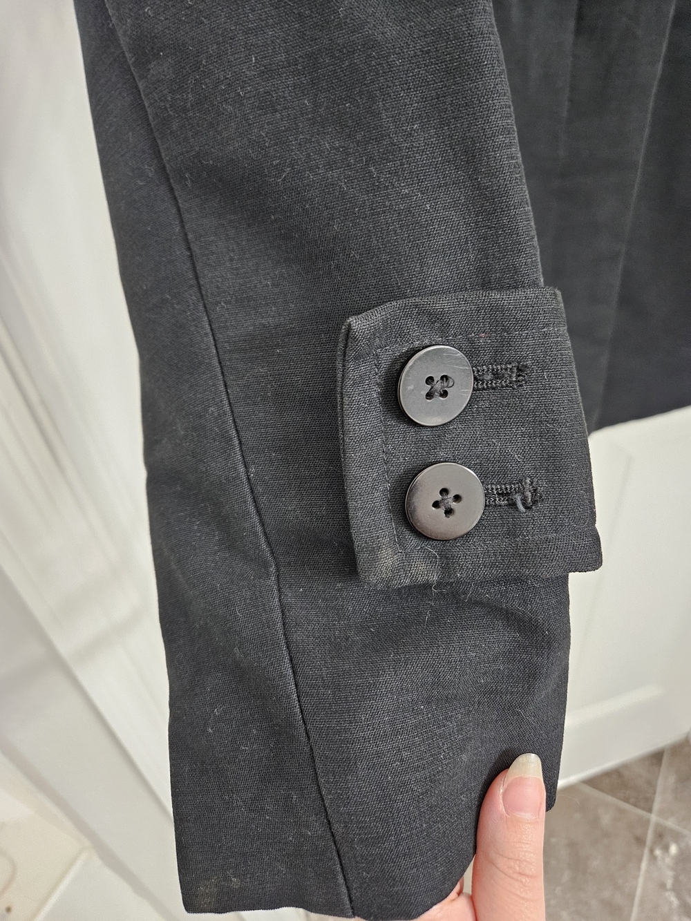 Merona Black Single-Breasted Trench Coat - Size Large Woman's - Picture 6 of 16